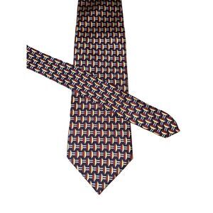 Bullock & Jones Geometic 100% Silk Handmade in England Neck Tie